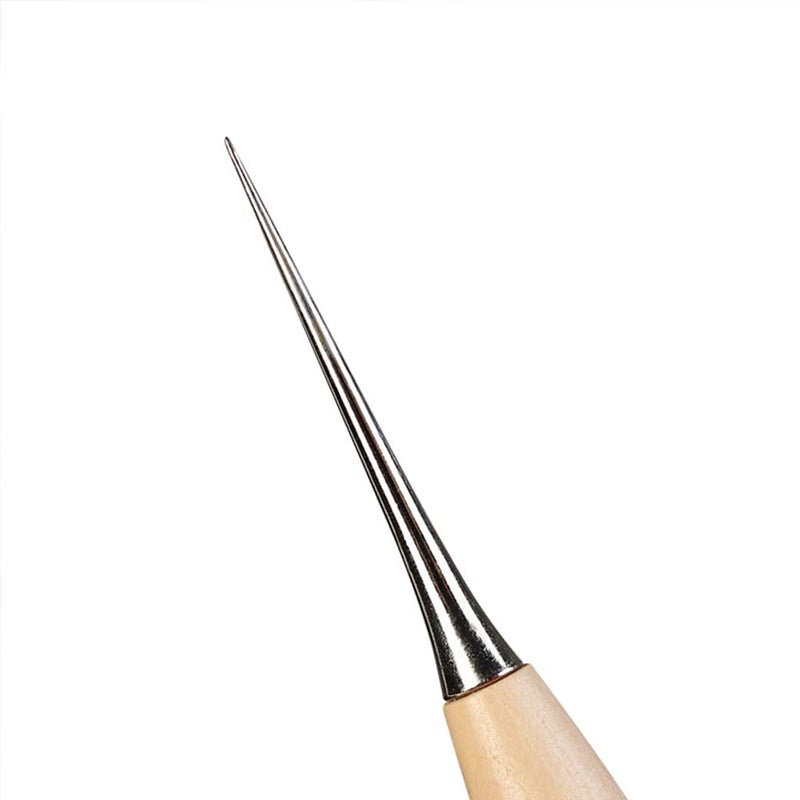 WUTA Leather Craft Awl Tools Leather Hole Punch Tool Sewing Punching Hole Maker Stitching Over Stitch Wood Handle 3 Packs - Image 5
